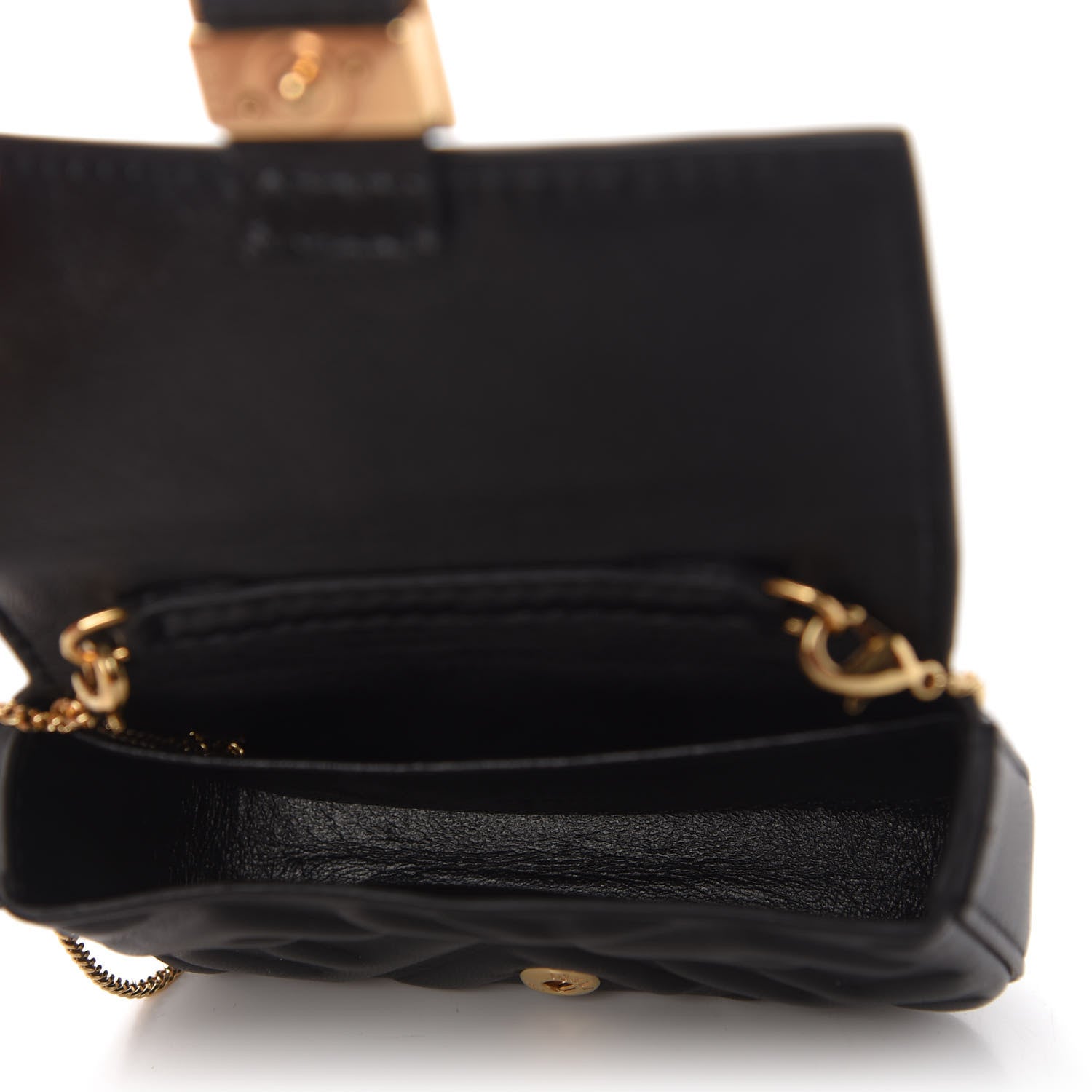 Fendi Nappa Matisse FF Embossed Nano Baguette Charm Black 5 of 9