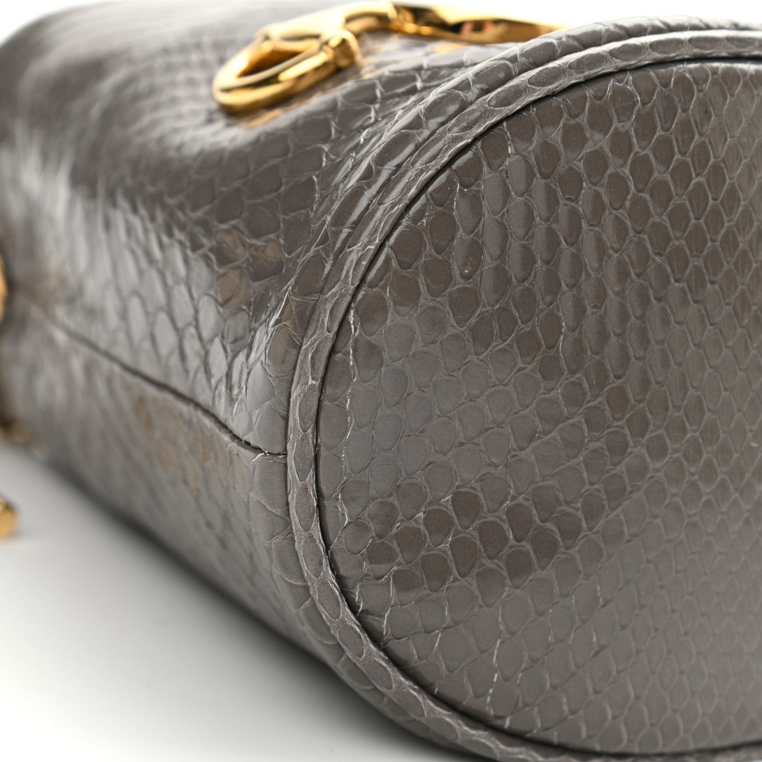 Gucci Snakeskin Mini Zumi Bucket Bag Dusty Grey 9 of 11