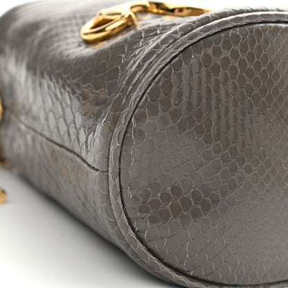 Gucci Snakeskin Mini Zumi Bucket Bag Dusty Grey 9 of 11