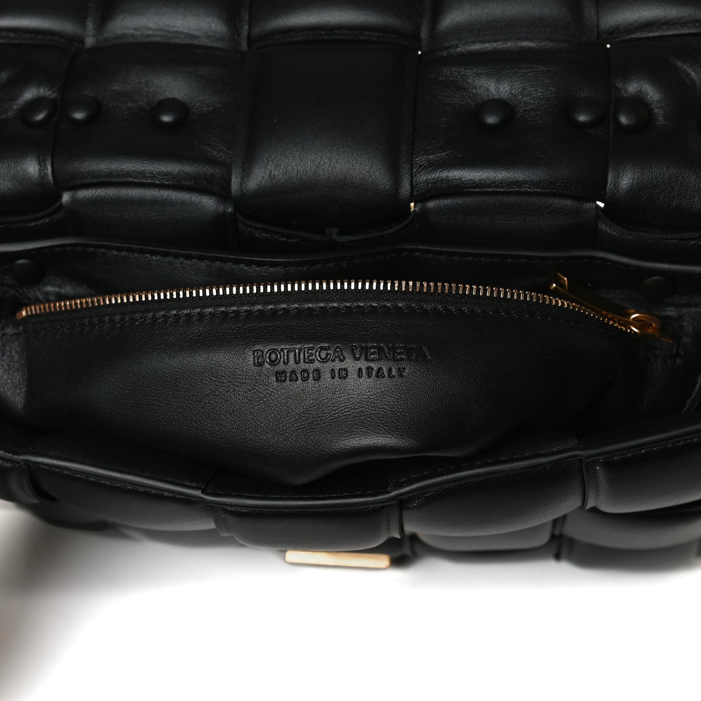 Lambskin Maxi Intreccio Padded Chain Cassette Crossbody Bag Black