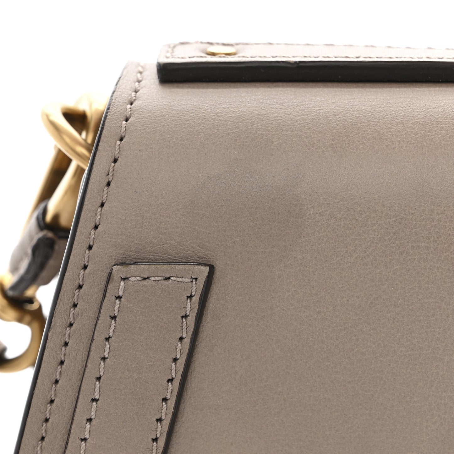 Calfskin Suede Small Nile Bracelet Bag Motty Grey