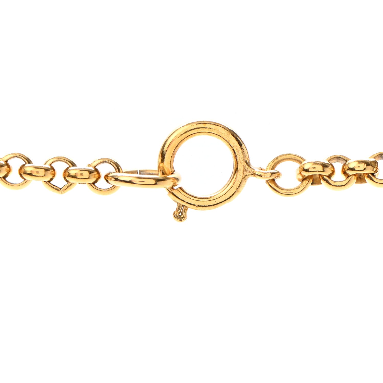 Chanel CC Heart Chain Pendant Necklace Gold 4 of 5