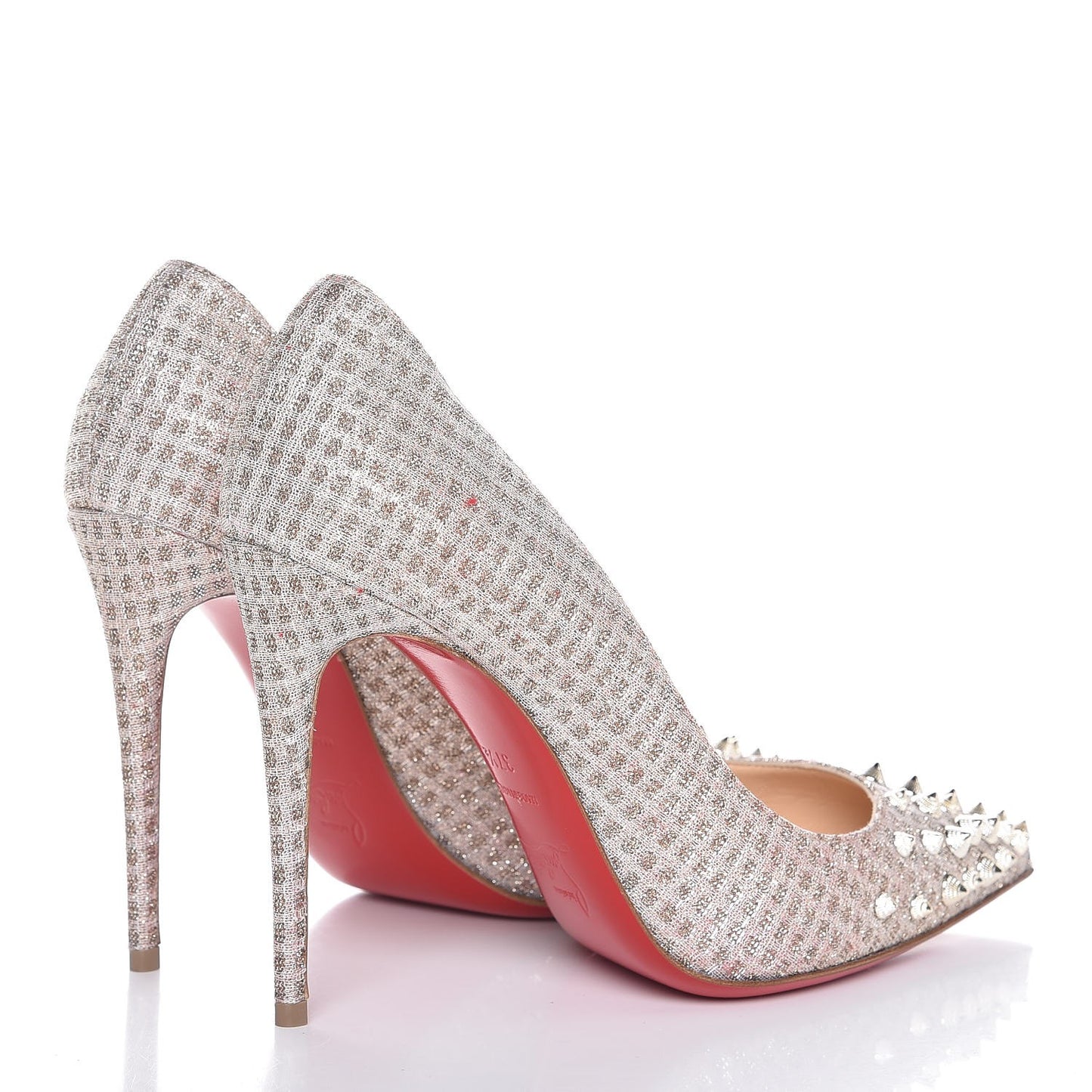 Quadro Lurex Spikeyshell 100 Pumps 37.5 Nude White Gold