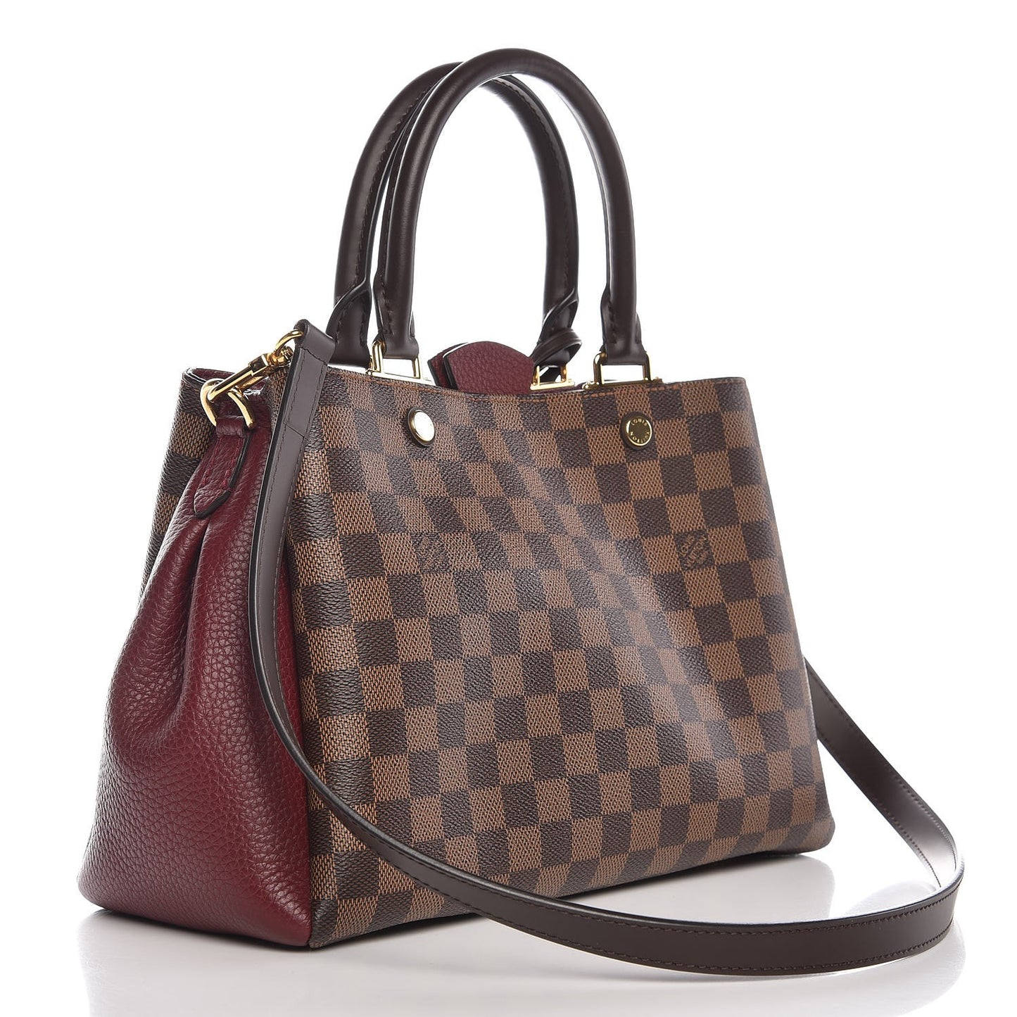 Damier Ebene Cuir Taurillon Brittany Bordeaux