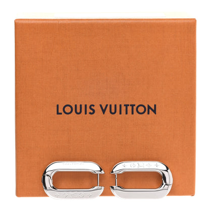Louis Vuitton LV Edge Simple Hoop Earrings PM Silver 5 of 5