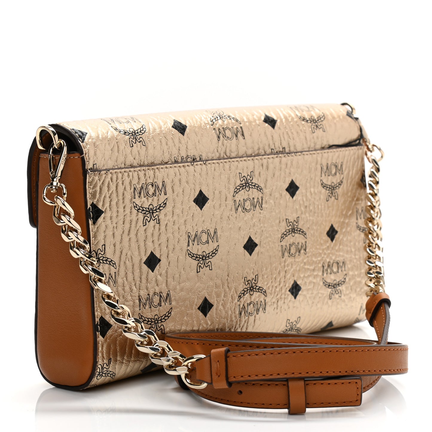 Metallic Visetos Medium Millie Crossbody Bag Berlin Gold