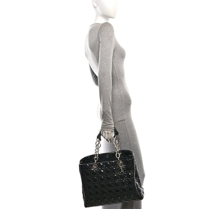 Christian Dior Patent Cannage Large Dior Soft Shopping Tote Black 2 of 10