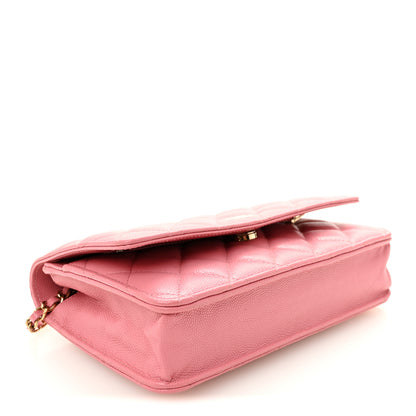 Chanel Caviar Quilted Wallet on Chain WOC Pink 4 of 11