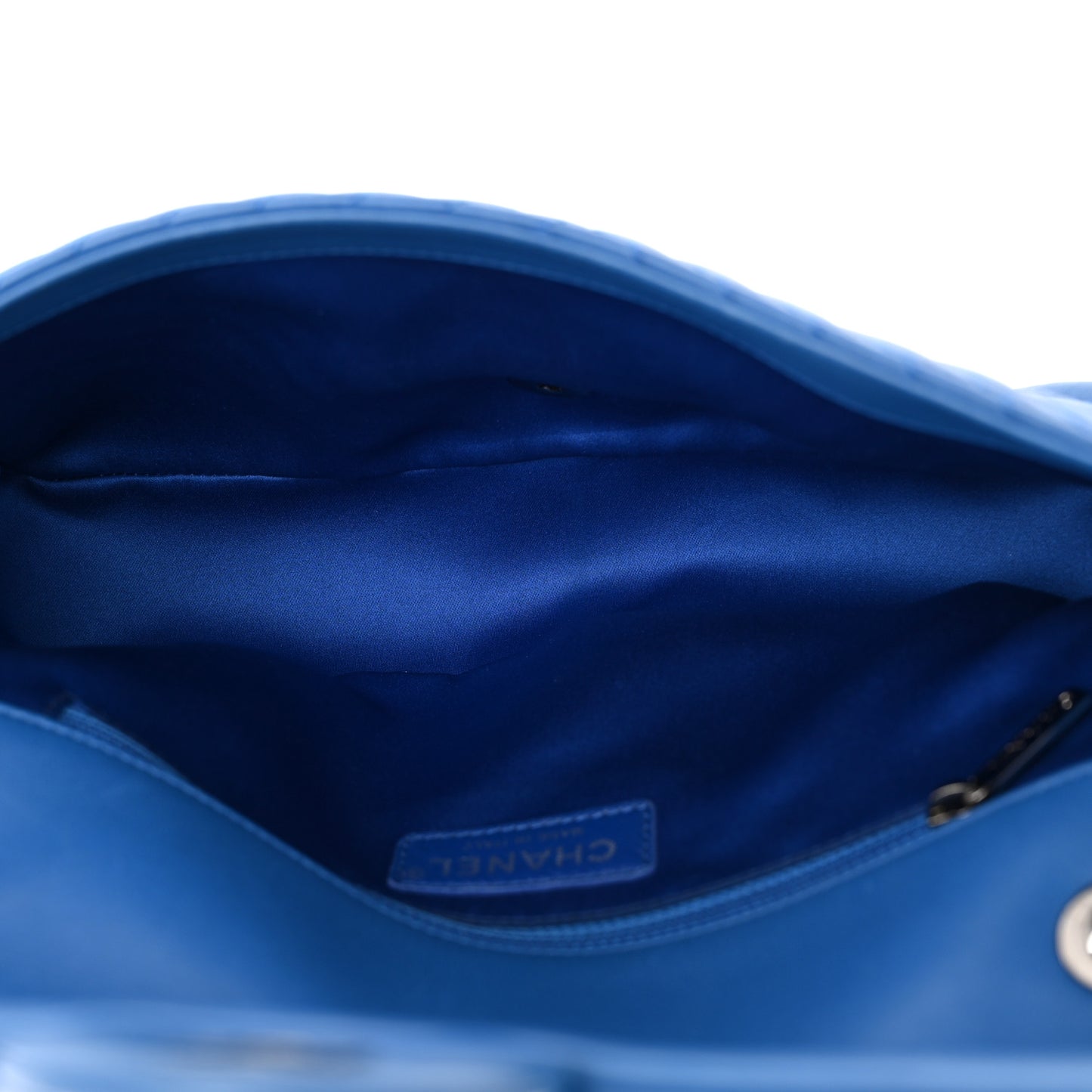 Lambskin Quilted Medium CC Crossing Flap Blue
