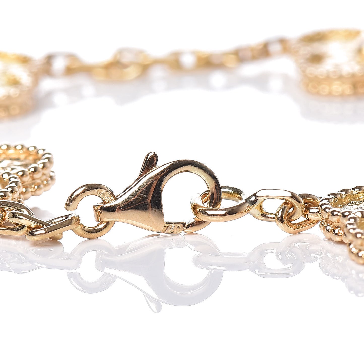 18K Yellow Gold 5 Motifs Vintage Alhambra Bracelet