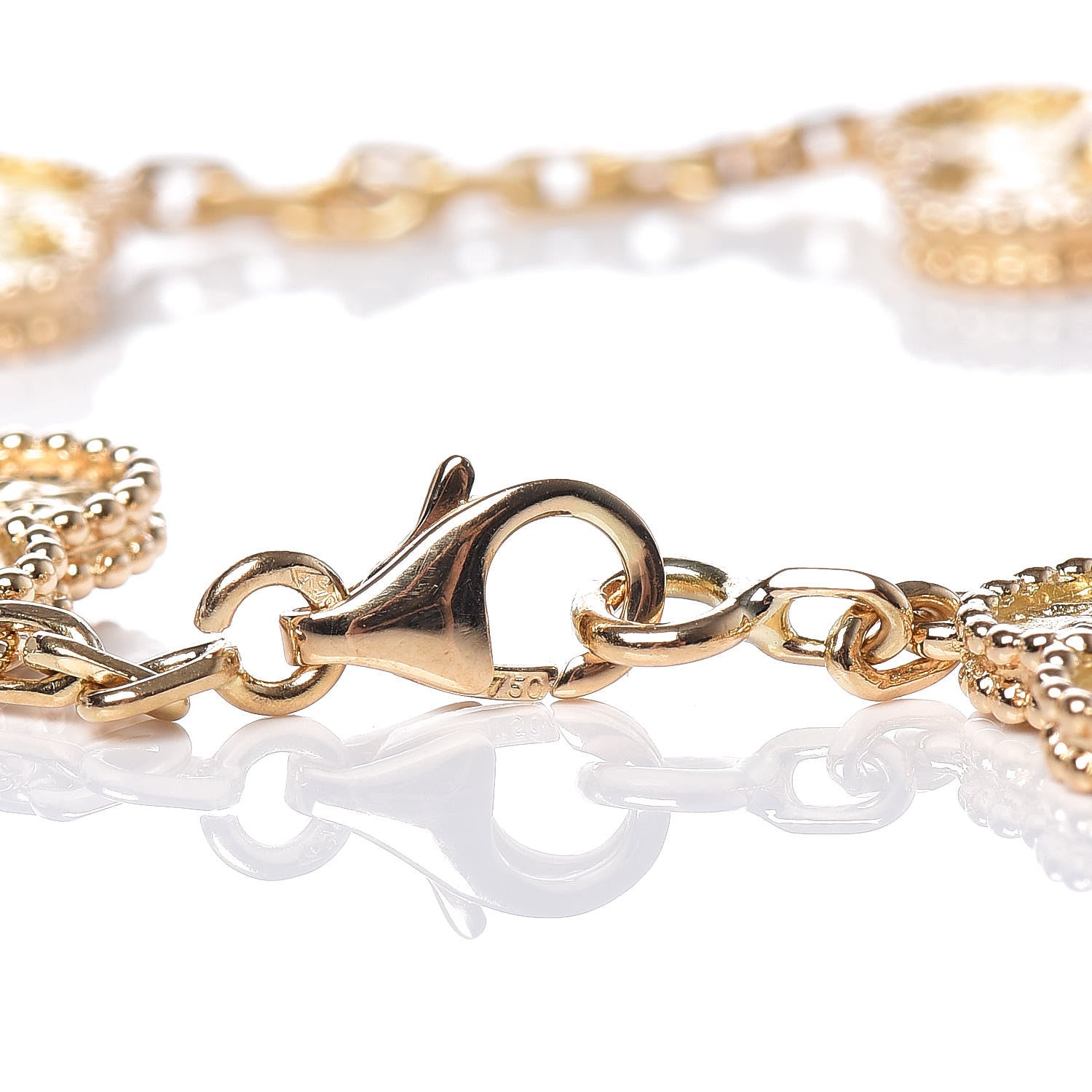 Van Cleef & Arpels 18K Yellow Gold 5 Motifs Vintage Alhambra Bracelet 4 of 6