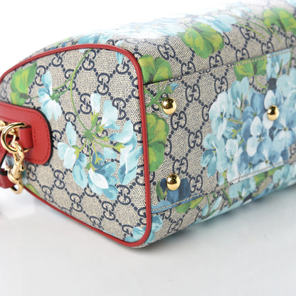 Gucci GG Supreme Monogram Blooms Small Boston Beige Blue Navy Hibiscus Red 8 of 9