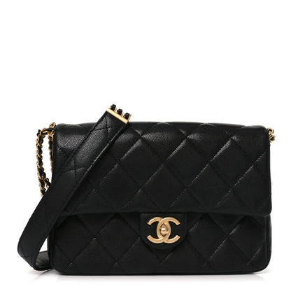 Chanel Caviar Quilted Chain Messenger Flap Bag Black 1 of 11