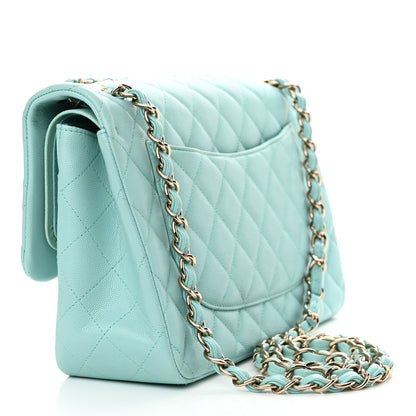 Chanel Caviar Quilted Jumbo Double Flap Light Blue 3 of 13