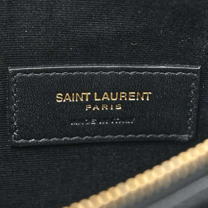 Saint Laurent Grain De Poudre Chevron Monogram Large Bill Pouch Black 7 of 12