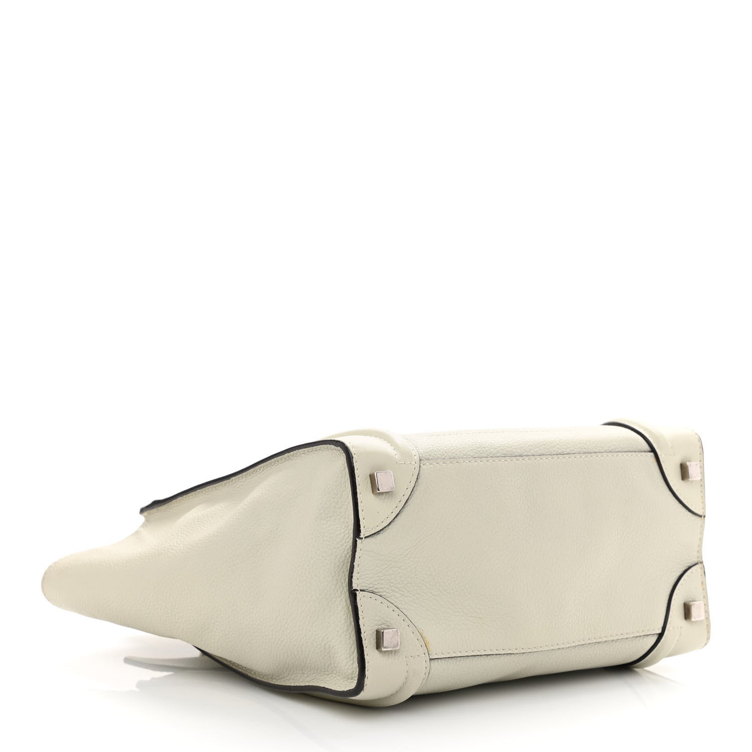 Celine Drummed Calfskin Micro Luggage Chalk 4 of 24