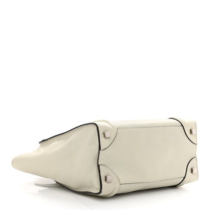 Celine Drummed Calfskin Micro Luggage Chalk 4 of 24