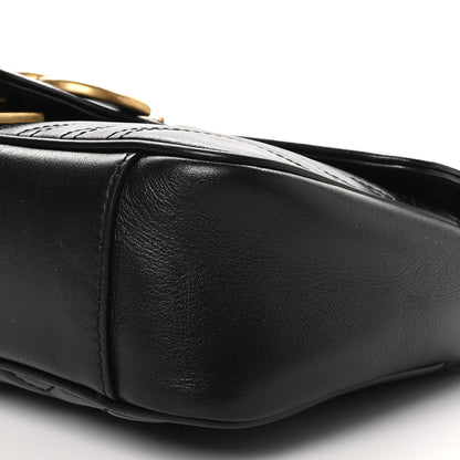 Gucci Calfskin Matelasse Small GG Marmont Shoulder Bag Black 9 of 10