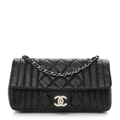 Chanel Aged Calfskin Perforated Flap Black 1 of 7
