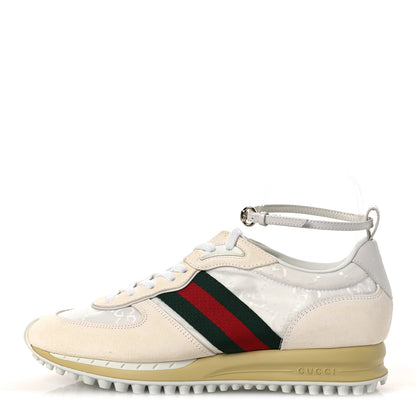 Gucci GG Suede Monogram Web Re-Motion Sneakers 37 White 1 of 12