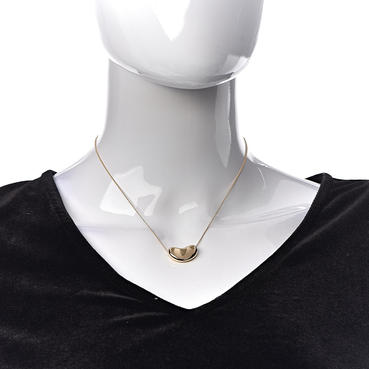 18K Yellow Gold 20mm Elsa Peretti Bean Pendant Necklace