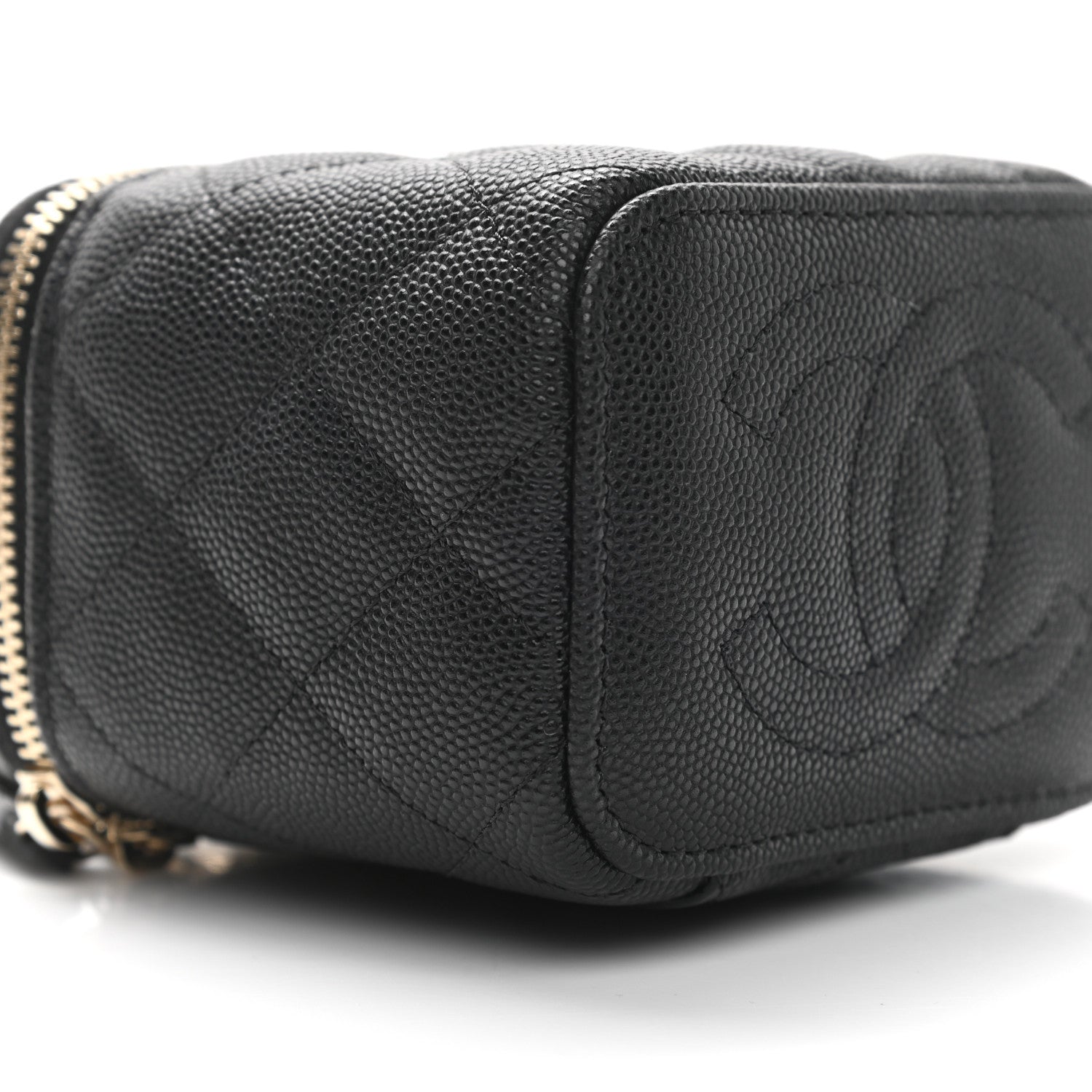 Chanel Caviar Quilted Mini Vanity Case With Chain Black 9 of 11