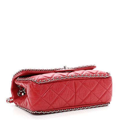 Chanel Crumpled Calfskin Medium Chain All Over Flap Red 4 of 10