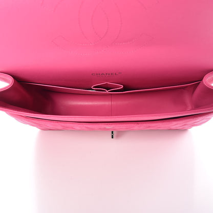 Chanel Iridescent Caviar Quilted Maxi Double Flap Hot Pink 15 of 15
