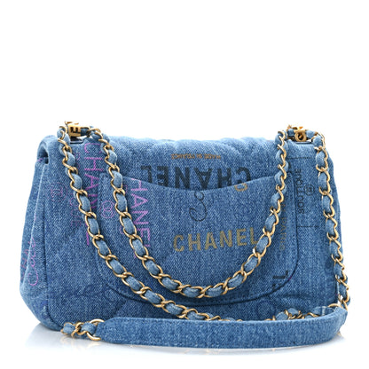 Chanel Denim Quilted Mini Denim Mood Rectangular Flap Blue Multicolor 3 of 9
