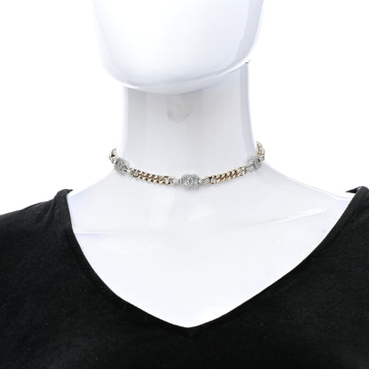 Chanel Crystal Chain CC Link Choker Gold Silver 2 of 6