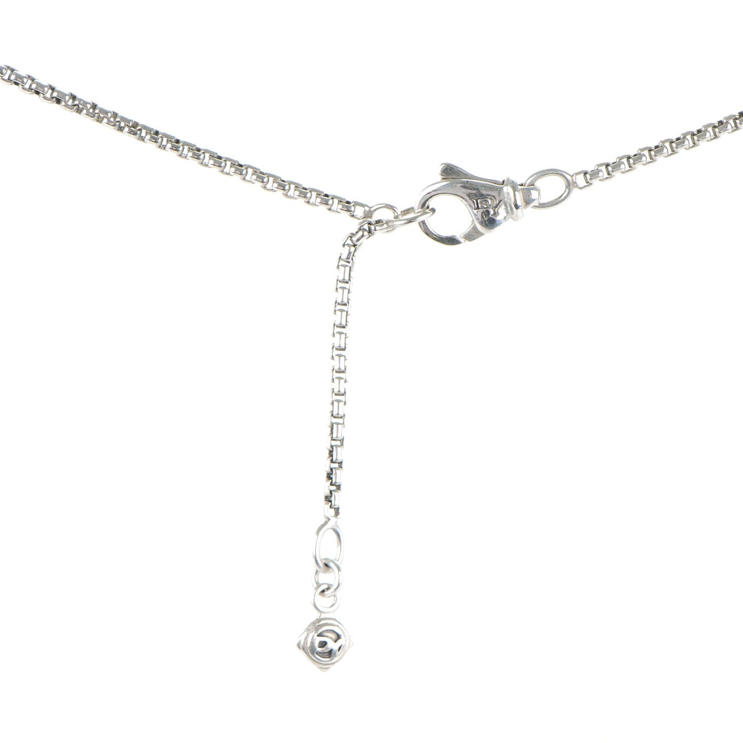 Sterling Silver Pave Diamond Smoky Quartz 12mm Noblesse Pendant Necklace