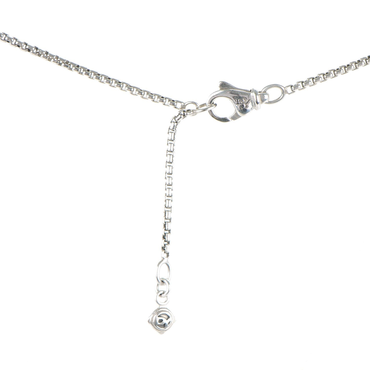 David Yurman Sterling Silver Pave Diamond Smoky Quartz 12mm Noblesse Pendant Necklace 3 of 4
