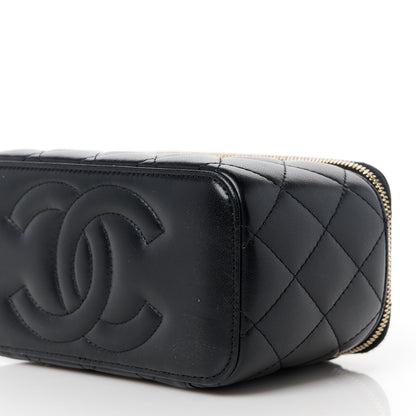 Chanel Lambskin Quilted Small Top Handle Vanity Case With Chain Black 10 of 13