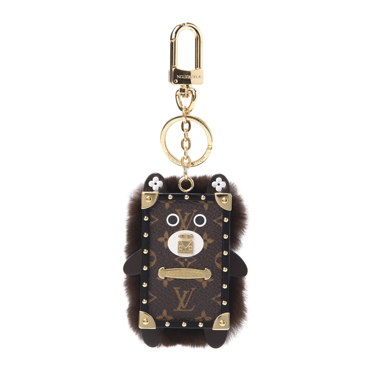Louis Vuitton Wild Fur Monogram Eye-Trunk Bear Bag Charm 1 of 4