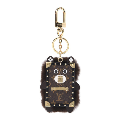 Louis Vuitton Wild Fur Monogram Eye-Trunk Bear Bag Charm 1 of 4