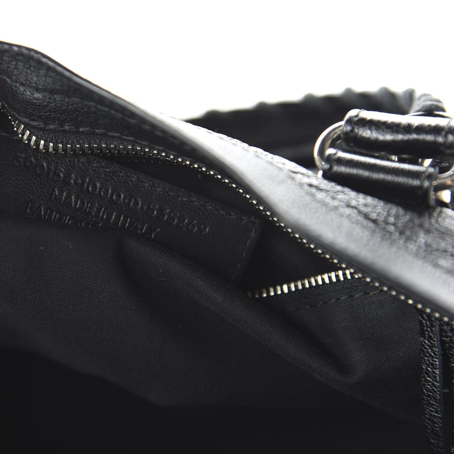 Chevre Silver Metallic Edge Hardware City Black