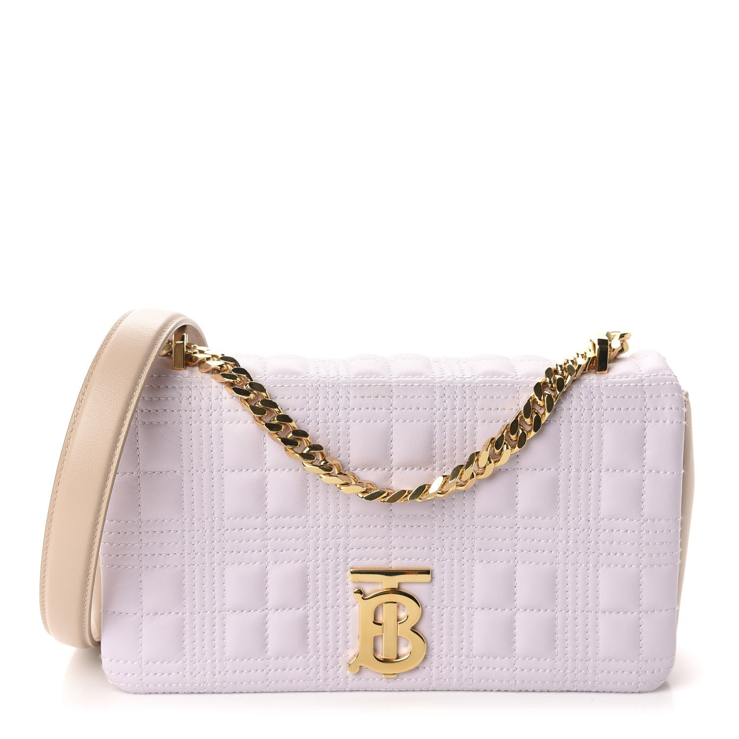 Burberry Lambskin Quilted Small Lola Bag Pale Thistle Soft Fawn 1 of 10