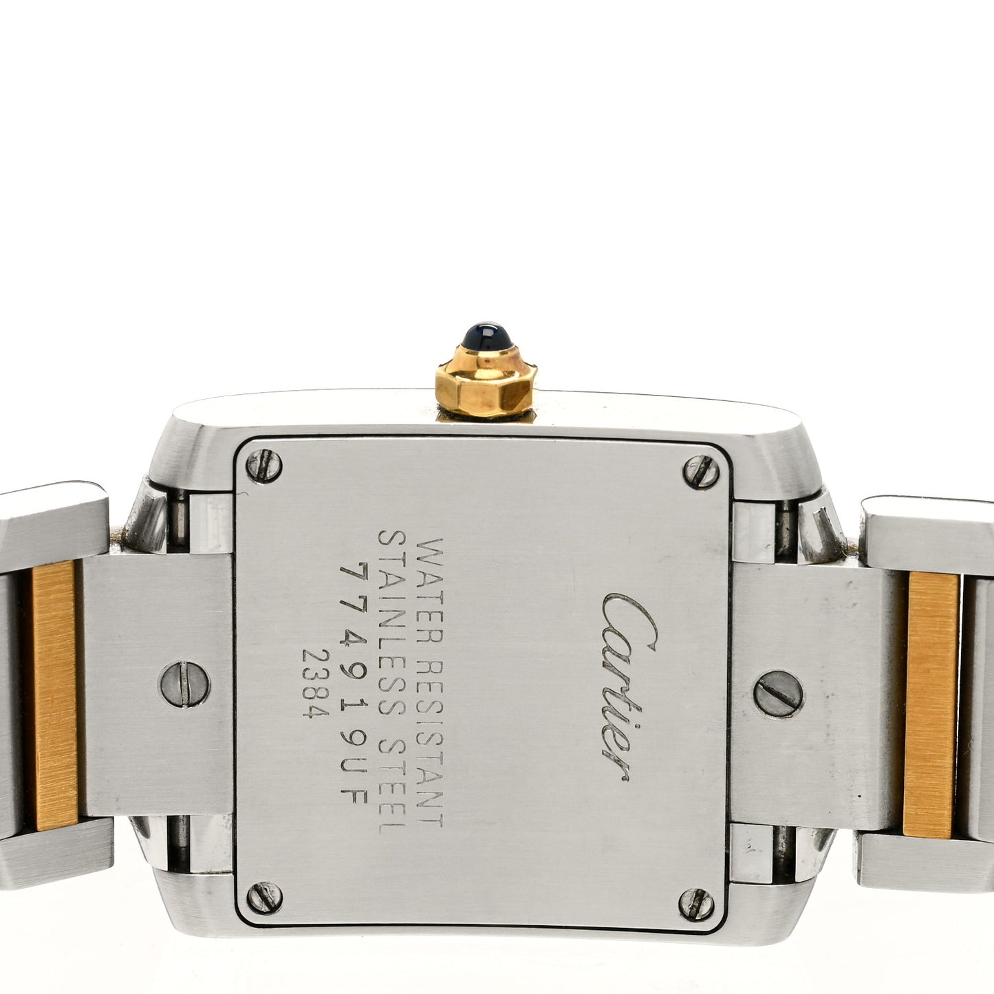Stainless Steel 18K Yellow Gold 20mm Tank Francaise Quartz Watch