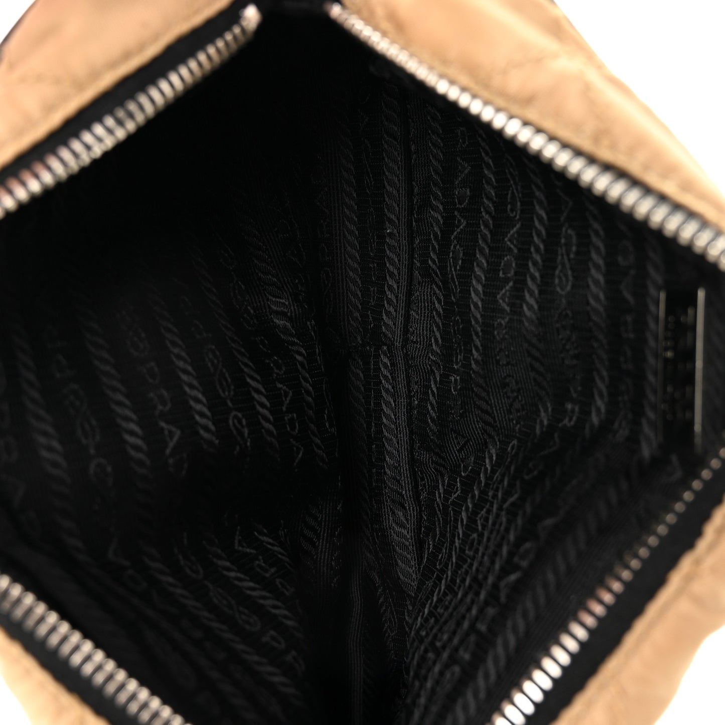 Tessuto Nylon Saffiano Impunturato Quilted Pochette Cammello Black