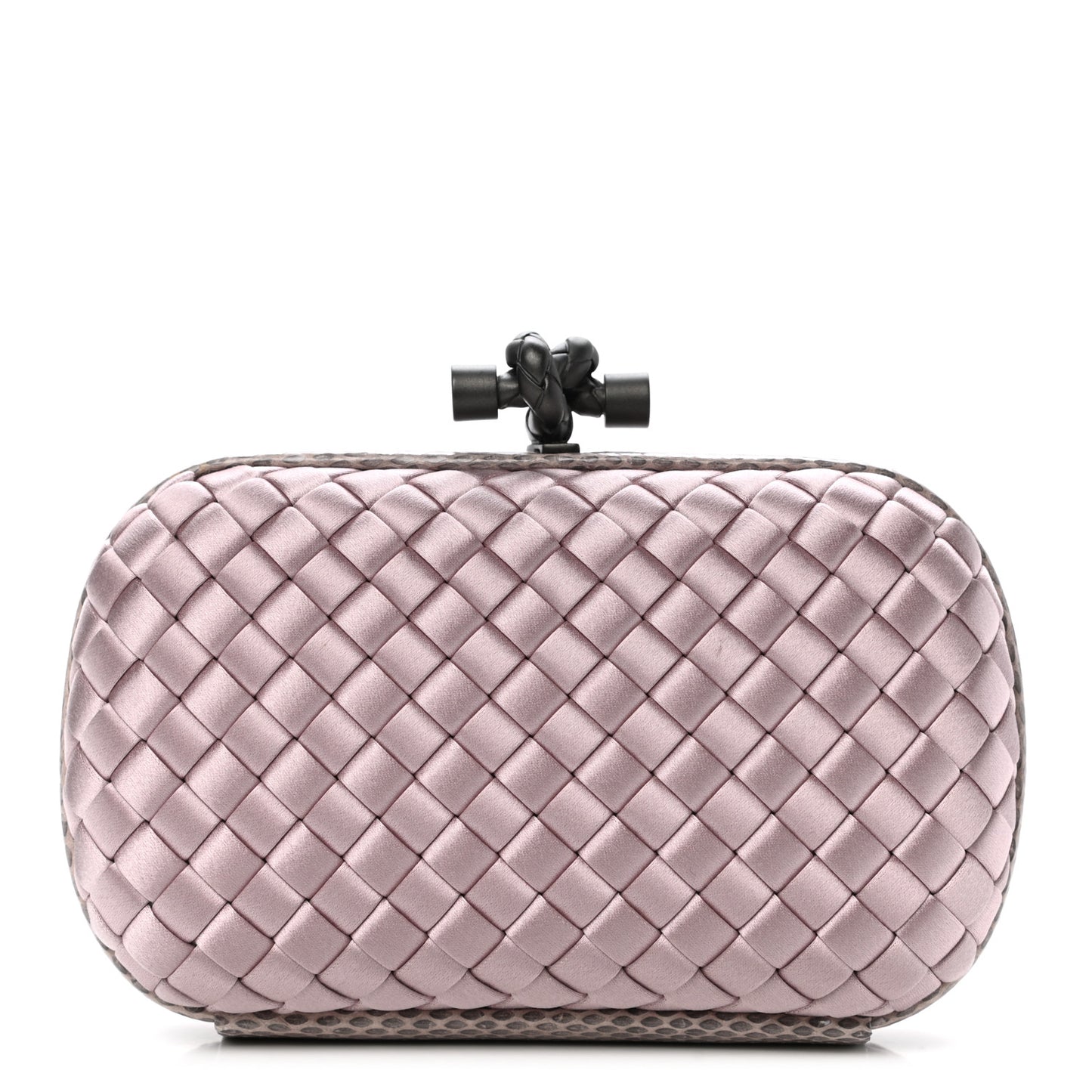 Satin Ayers Intrecciato Knot Clutch Pink
