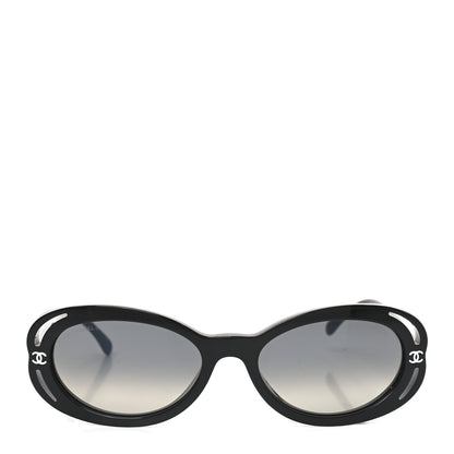 Chanel Acetate Oval Sunglasses 71571A Black 2 of 7