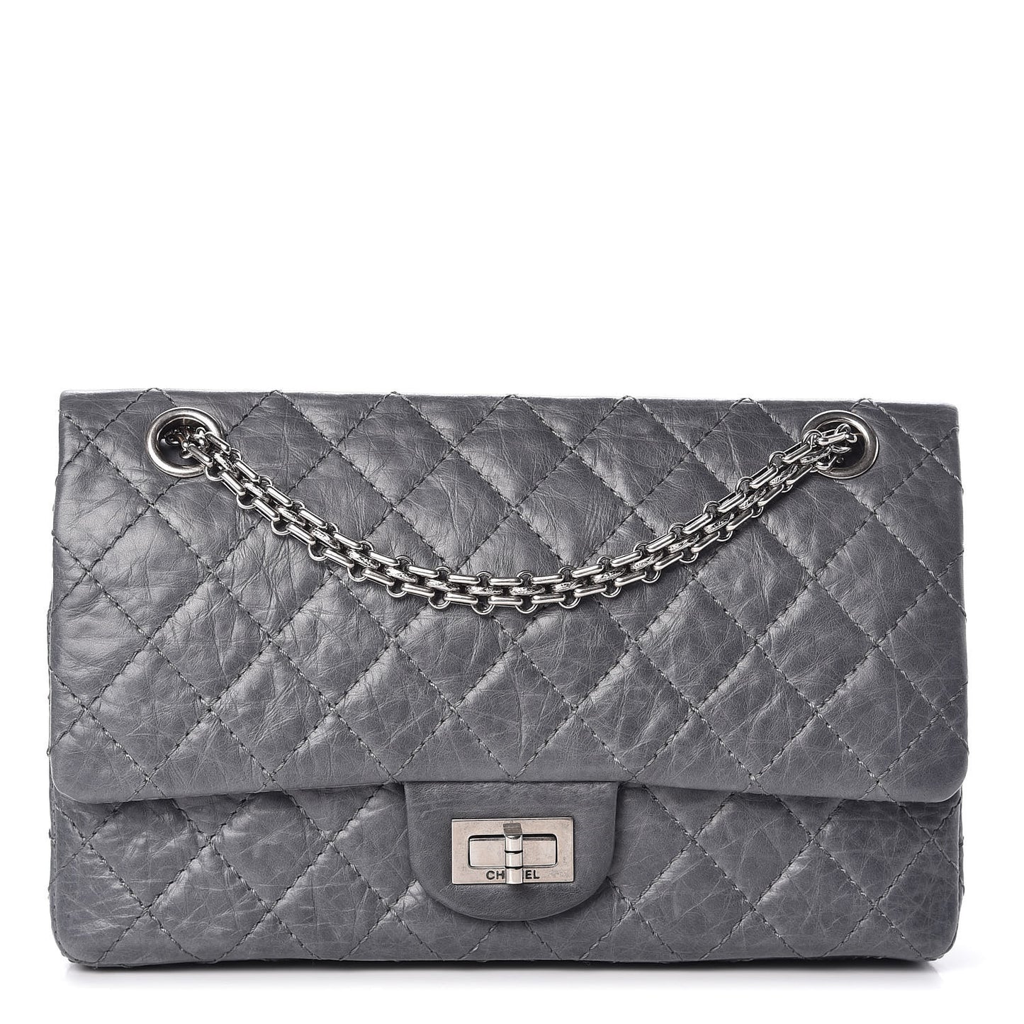 Aged Calfskin Quilted 50th Anniversary 2.55 Reissue 225 Flap Grey