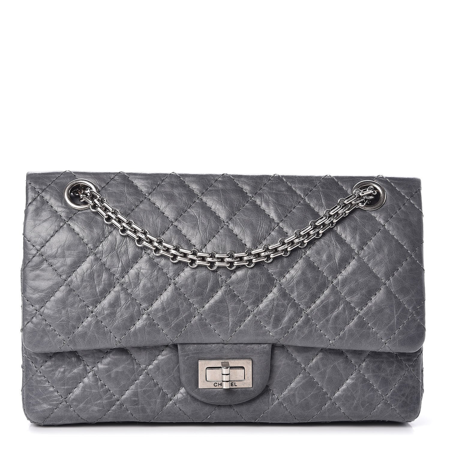Chanel Aged Calfskin Quilted 50th Anniversary 2.55 Reissue 225 Flap Grey 1 of 11