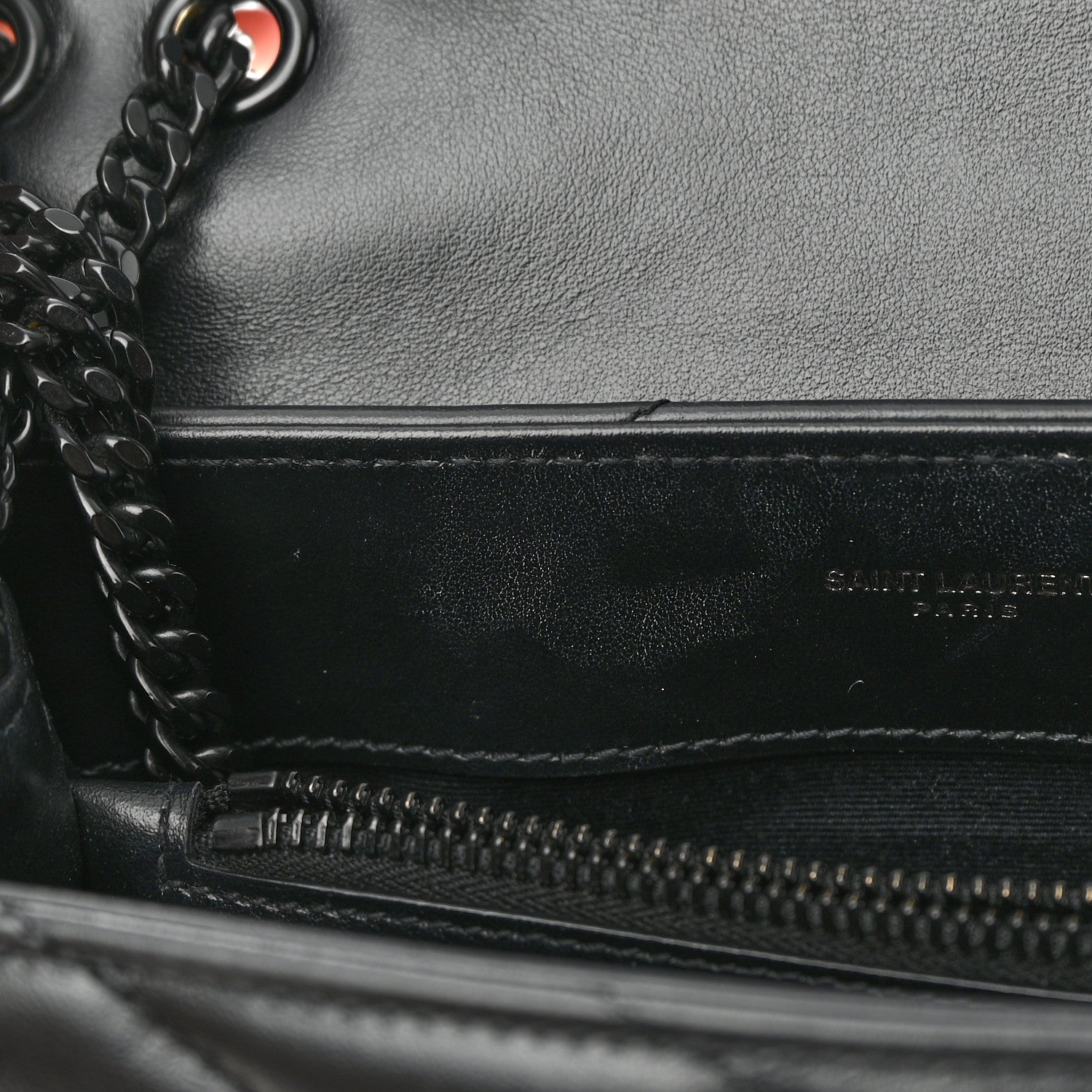 Saint Laurent Calfskin Y Quilted Monogram Monochrome Small Loulou Chain Satchel Black 14 of 15