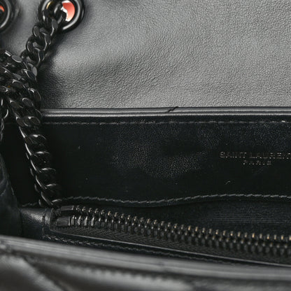 Saint Laurent Calfskin Y Quilted Monogram Monochrome Small Loulou Chain Satchel Black 14 of 15