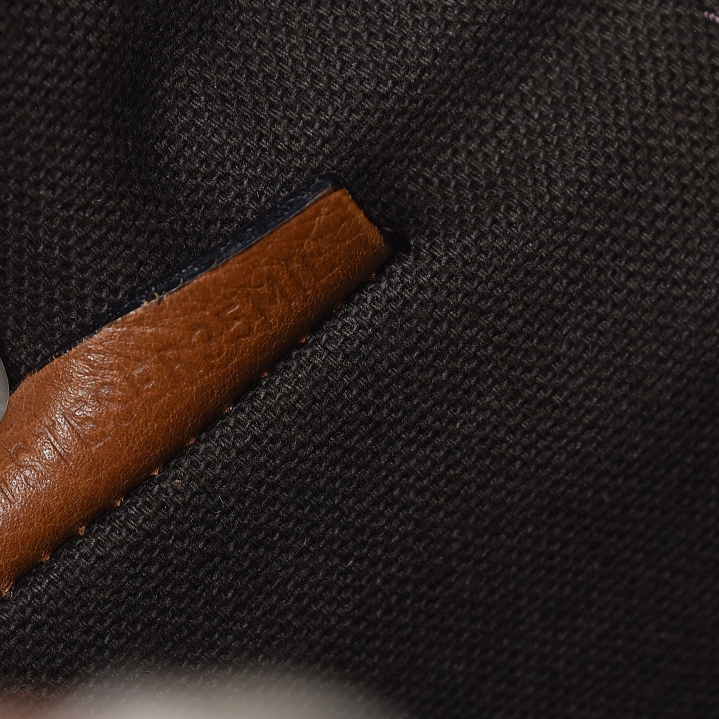 Calfskin Check Trim Hobo Brown