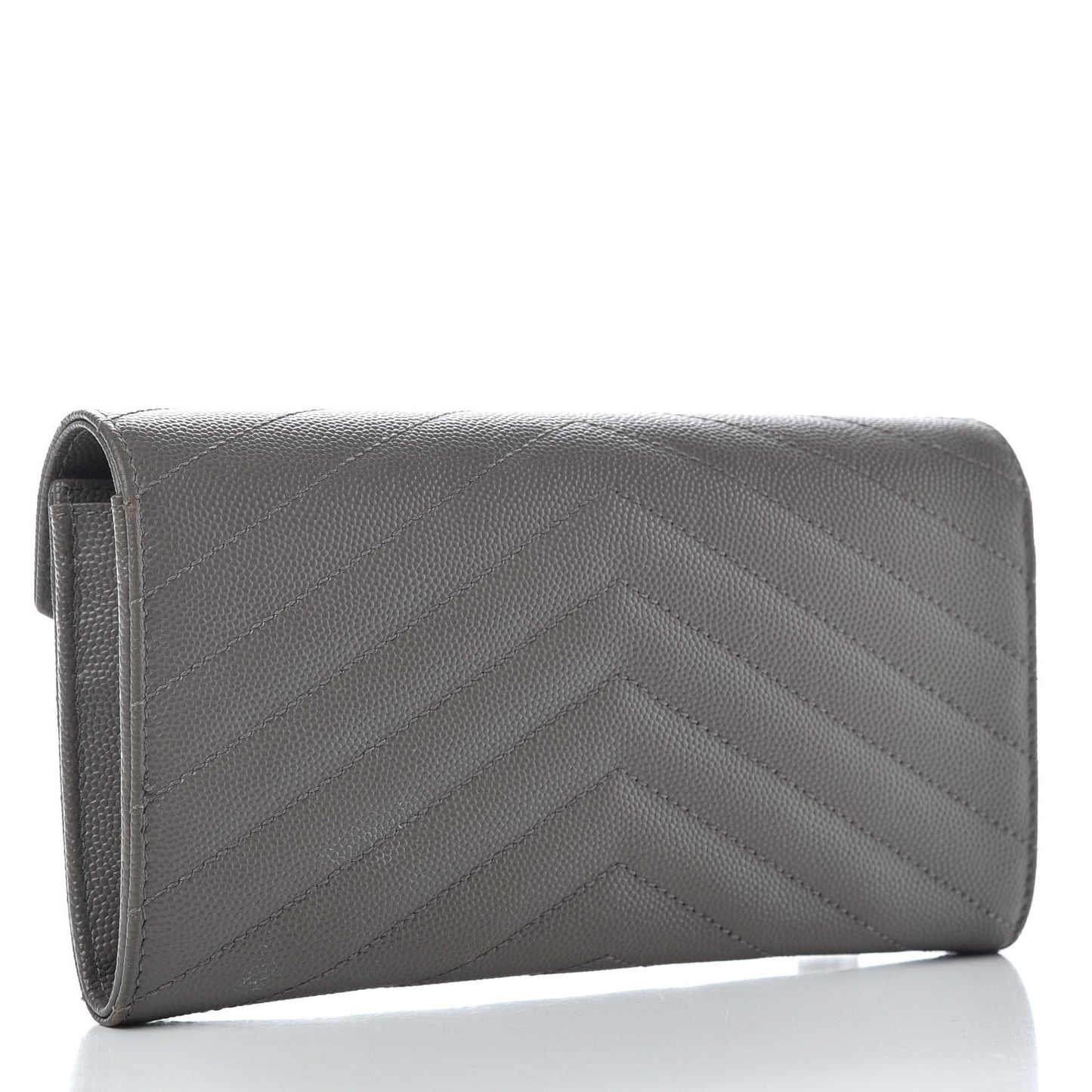 Grain De Poudre Matelasse Chevron Monogram Flap Wallet Fog