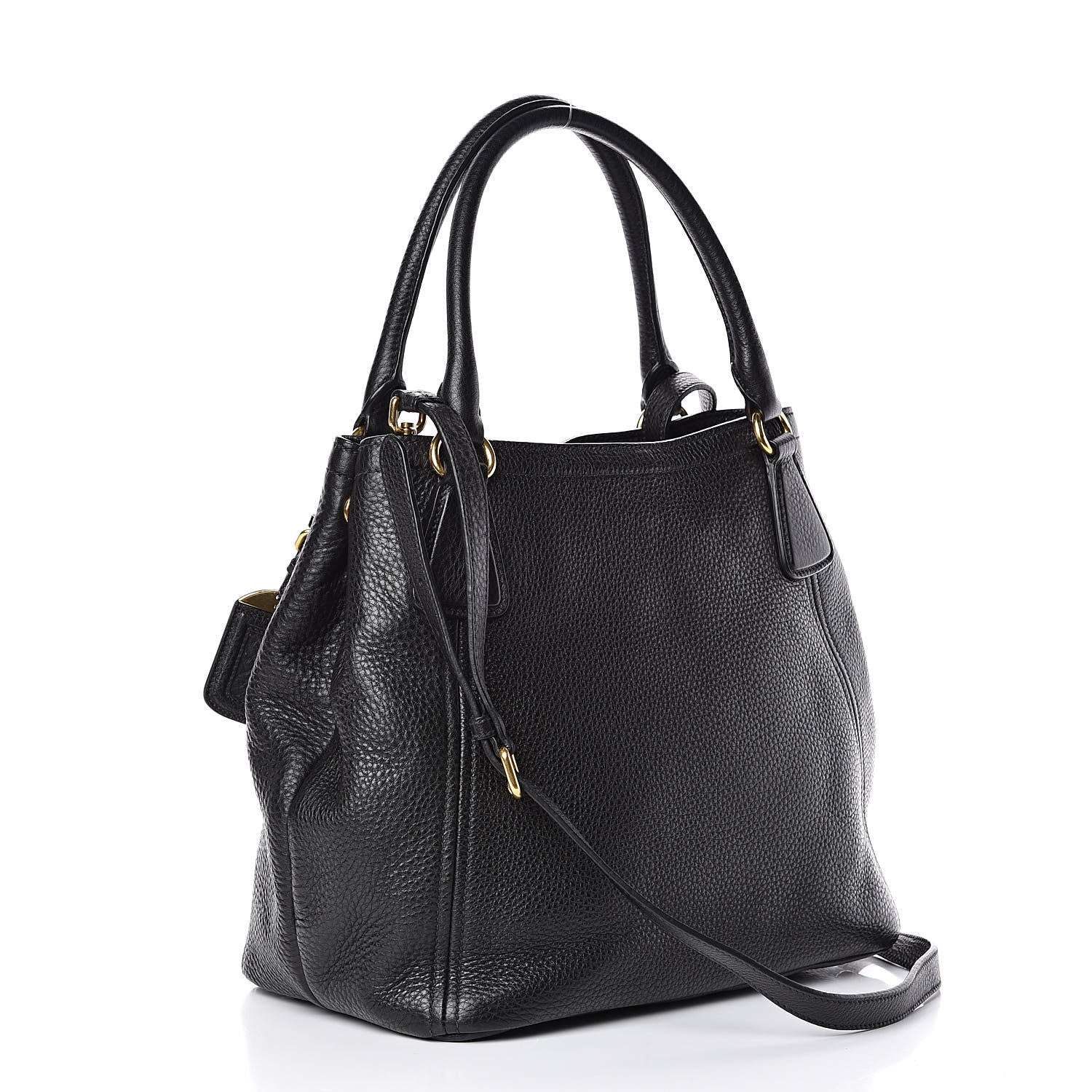 Prada Vitello Daino Shoulder Bag Black 3 of 11