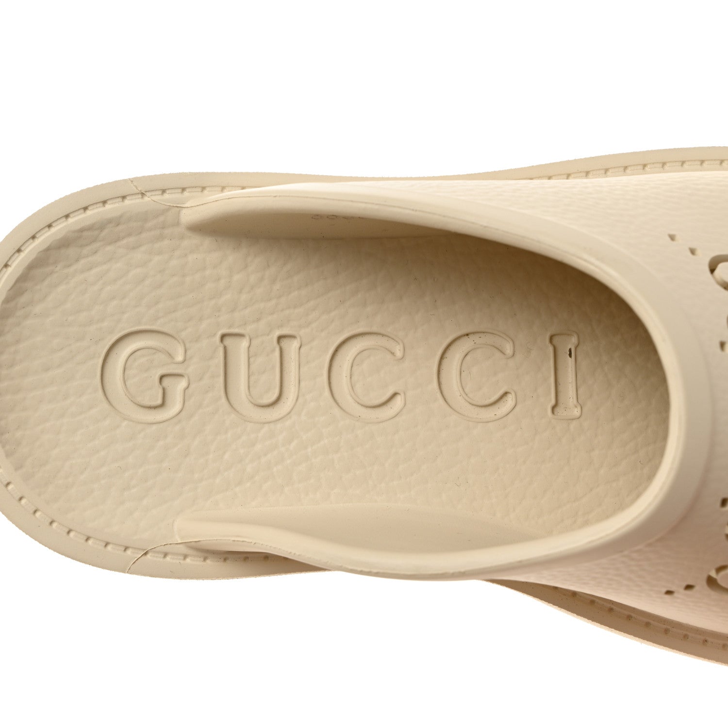 Gucci Rubber GG Monogram Perforated Elea Platform 55mm Lug Sole Sandals 36 Mystic White 6 of 9