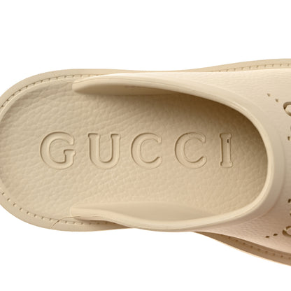 Gucci Rubber GG Monogram Perforated Elea Platform 55mm Lug Sole Sandals 36 Mystic White 6 of 9